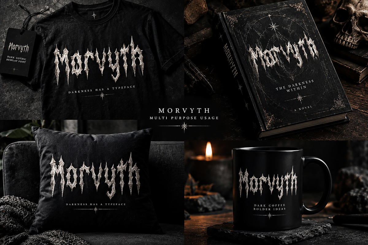 Morvyth — Dark Gothic Display Font, a Blackletter Font by Wow Magic (Photo 2 of 5)