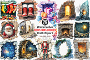 Christmas Broken Wall Clipart, an Illustration by Canvas Craft (Thumbnail 1 of 7)