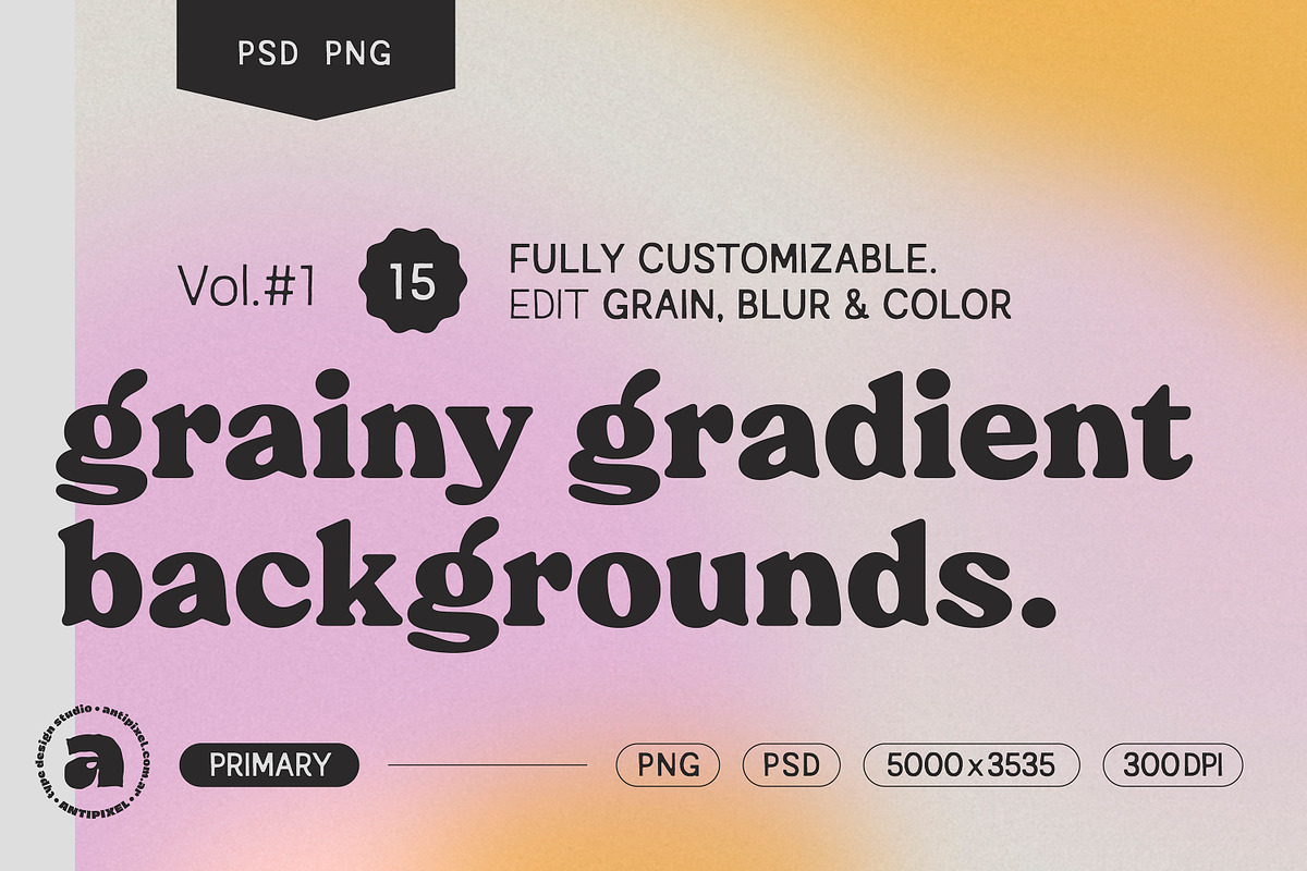 Grainy Gradient Backgrounds #1, a Texture Graphic by Antipixel Type Studio (Photo 1 of 13)