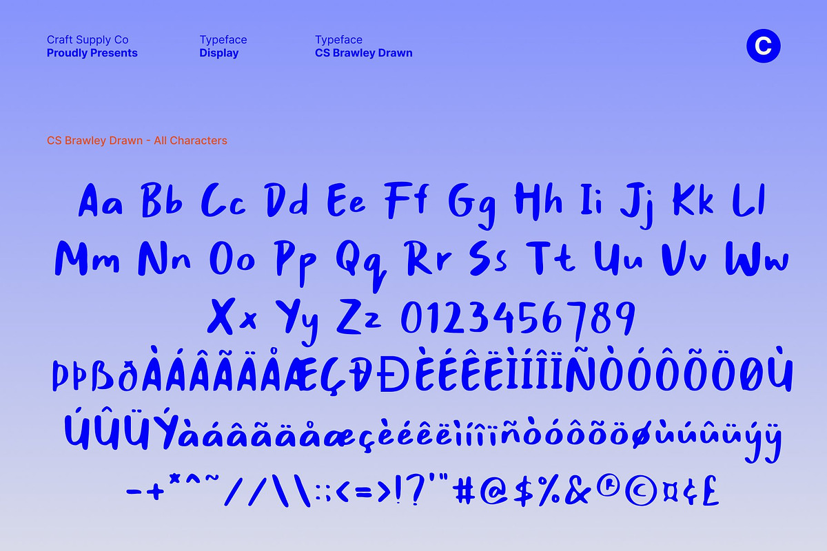 CS Brawley Drawn, a Handwritten Font by Craft Supply Co. (Photo 8 of 8)