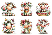 Whimsical Summer Cow Clipart, an Illustration by Dream Creation (Thumbnail 4 of 7)