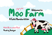 Moo Farm With Cute Illustration, a Handwritten Font by Sloulyfe (Thumbnail 1 of 9)