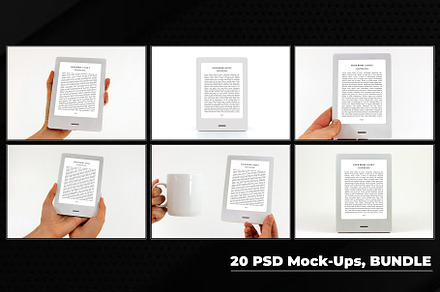 E-Book Reader,20 PSD Mock-Ups,BUNDLE