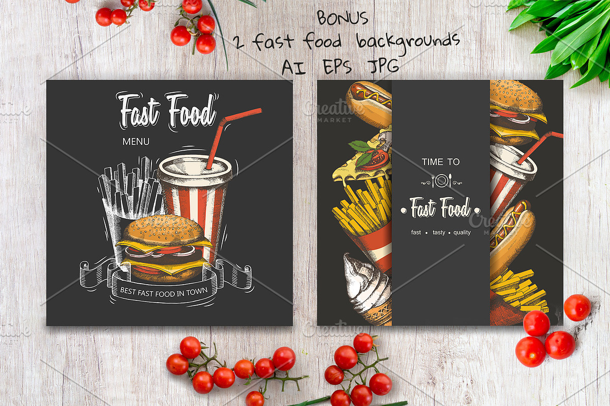 Fast food set., a Food Illustration by Tabiti (Photo 4 of 9)