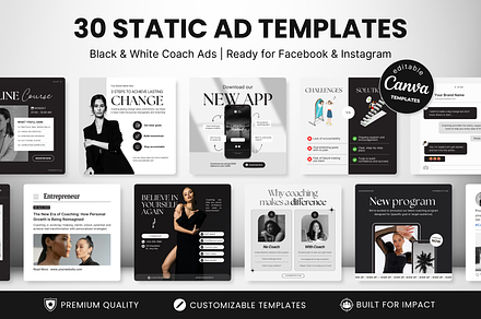 30 Coach Static Ad Templates Meta, a Social Media Template by DigiPax
