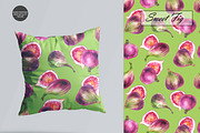 Watercolor Fig Seamless Patterns, a Food Illustration by OlDm_Shop (Thumbnail 4 of 10)