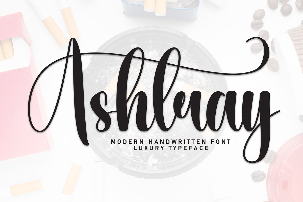 Ashtray | Script Font, a Handwritten Font by Scratchones (Photo 1 of 9)