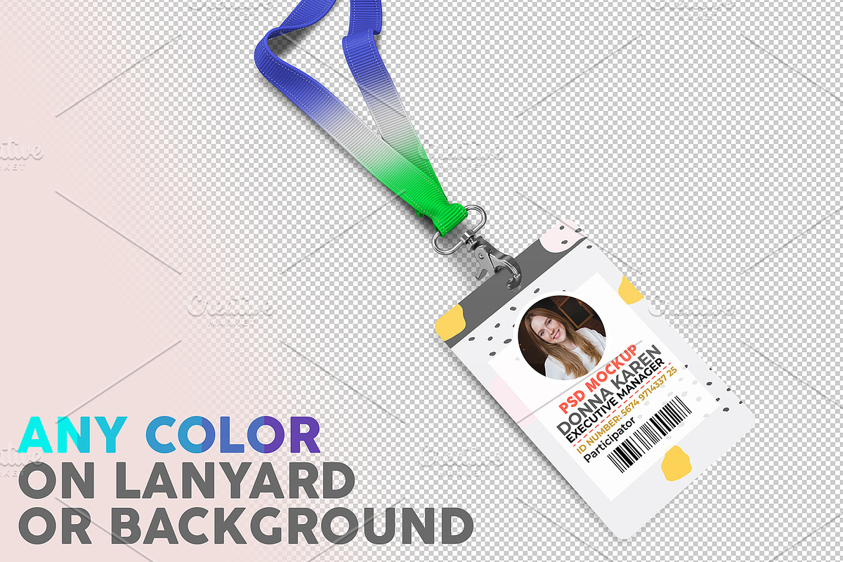 ID Card With Lanyard PSD Mockup, an Object Graphic by Sinlatown (Photo 7 of 8)
