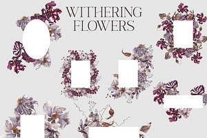 Withering Flowers. Floral Collection