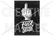 Fuck you sign. Middle finger Sign, a Work Illustration by MoreVector (Thumbnail 3 of 3)