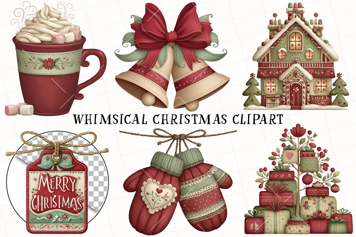 Whimsical Christmas Clipart, an Illustration by OK Design (Photo 3 of 6)