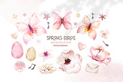Watercolor spring birds collection, an Animal Illustration by Peace ART (Thumbnail 5 of 12)