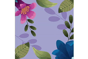 leafs and flower border, an Illustration by studiogstock
