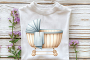 Dusty Blue Beige Baby Nursery, an Illustration by CraftArtStudio (Thumbnail 3 of 6)