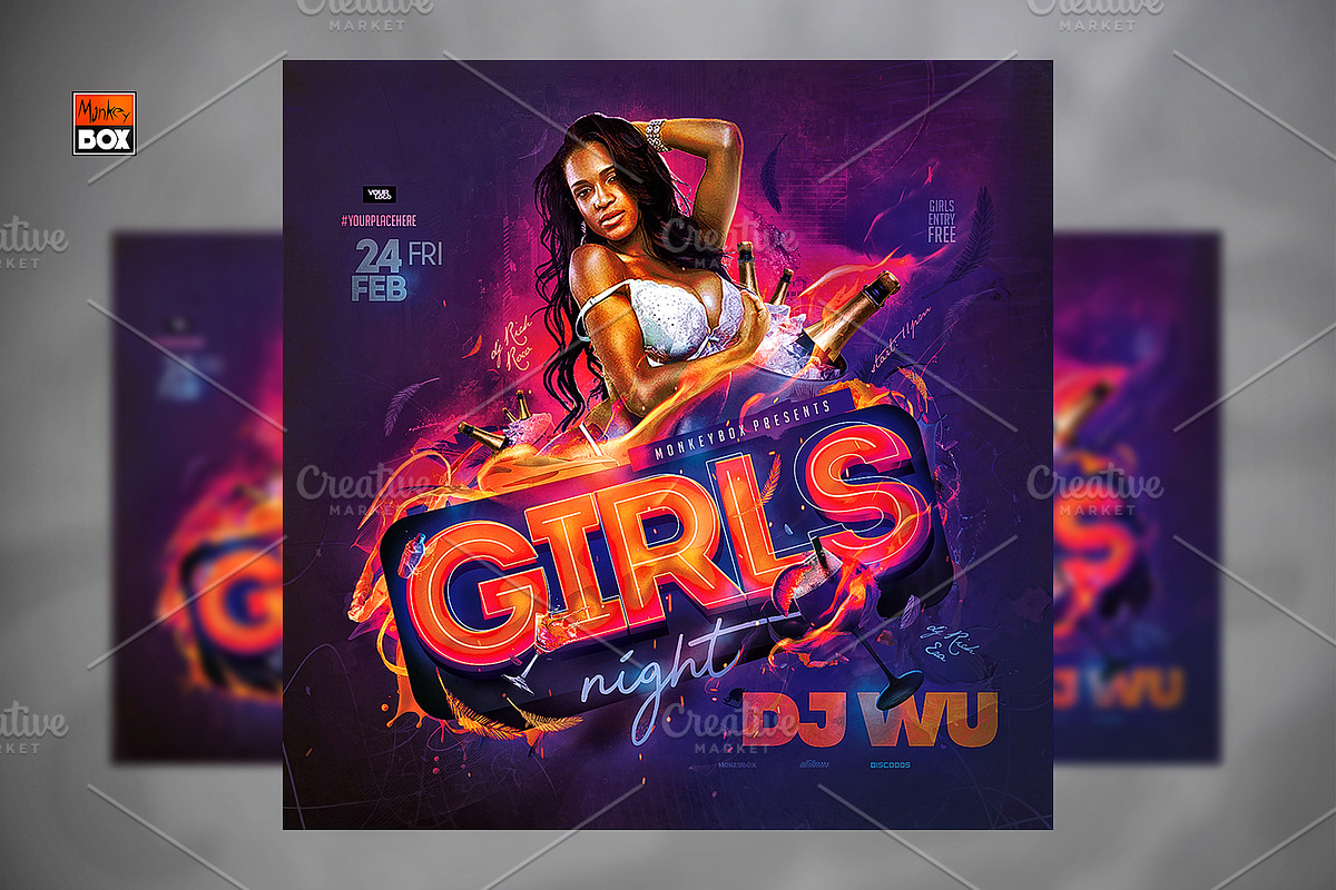 Girls Night Flyer, a Flyer Template by MonkeyBOX (Photo 1 of 3)