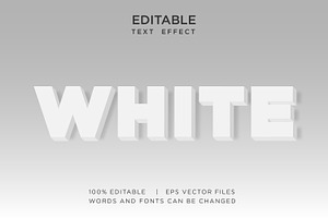 3d Vector Text Effect In White