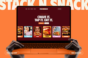 StacknSnack · Food Website Template, a Landing Page Template by Brickclay