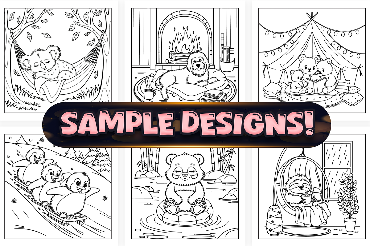 Bold and Easy Fluffy Times Coloring, an Animal Illustration by Craftsbeefy (Photo 2 of 4)