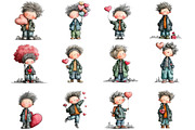 Whimsical Valentine Boy Clipart, an Illustration by DreamArtGraphic (Thumbnail 4 of 4)