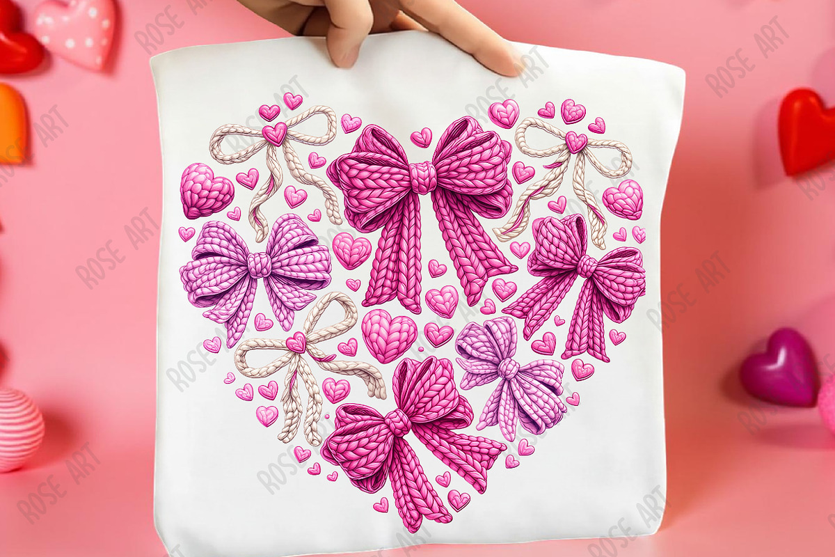 Yarn Crochet Heart Coquette Bow Png, a Seasonal Illustration by Rose Art (Photo 1 of 5)