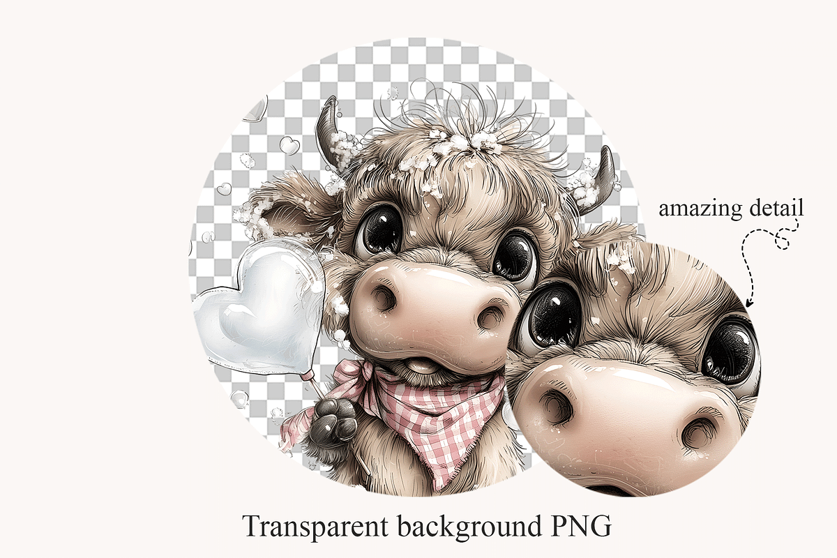 Cute Highland Cow Clipart Bundle, an Animal Illustration by Bijou Bay (Photo 2 of 3)