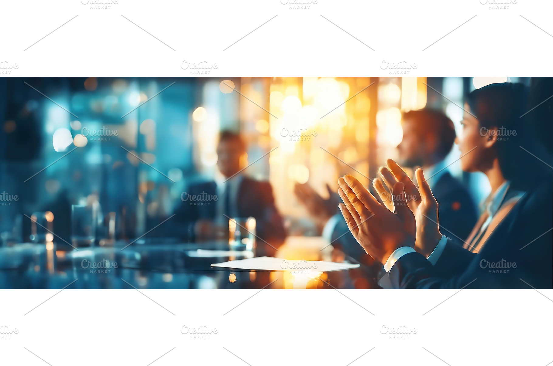 Executives clapping hands in a well, a Business Photo by Igor Tichonow
