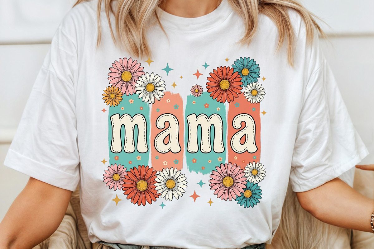 Boho Floral Mama Mother's Day PNG, an Illustration by Sublimation Artist (Photo 3 of 9)