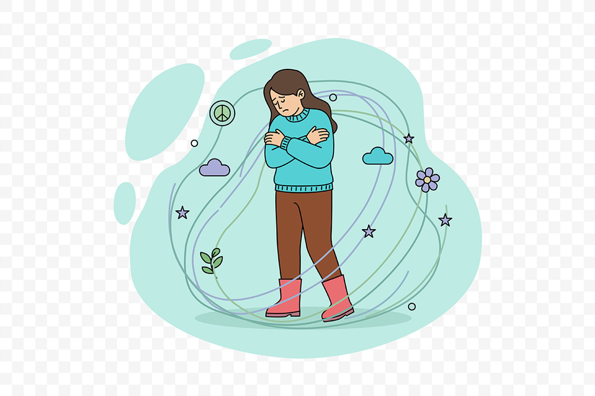 Woman Feeling Sad and Unwell, a Person Illustration by Partikusi Design (Photo 3 of 3)