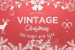 10 Logo Vintage Christmas / New Year