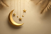 Golden crescent moon and stars hangi, a Background Photo by shahsoft (Thumbnail 1 of 2)
