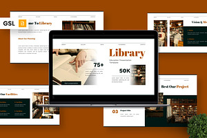 Library - Education Google Slide, a Presentation Template by Deepslide Studio
