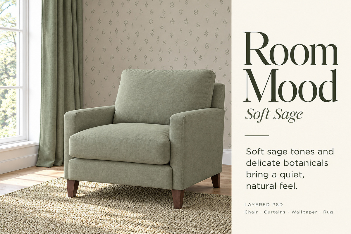 Room Mood Interior PSD Mockup, a Household Mockup by Casa Mandarina (Photo 2 of 8)