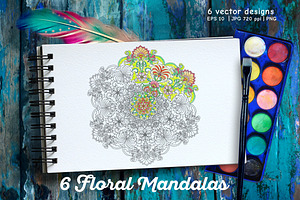 6 Floral Mandalas