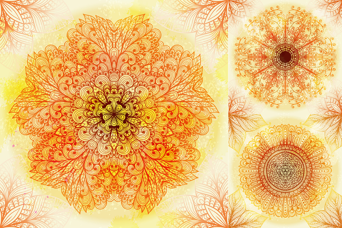 15 Floral Symmetry Patterns. Set #3 preview 4