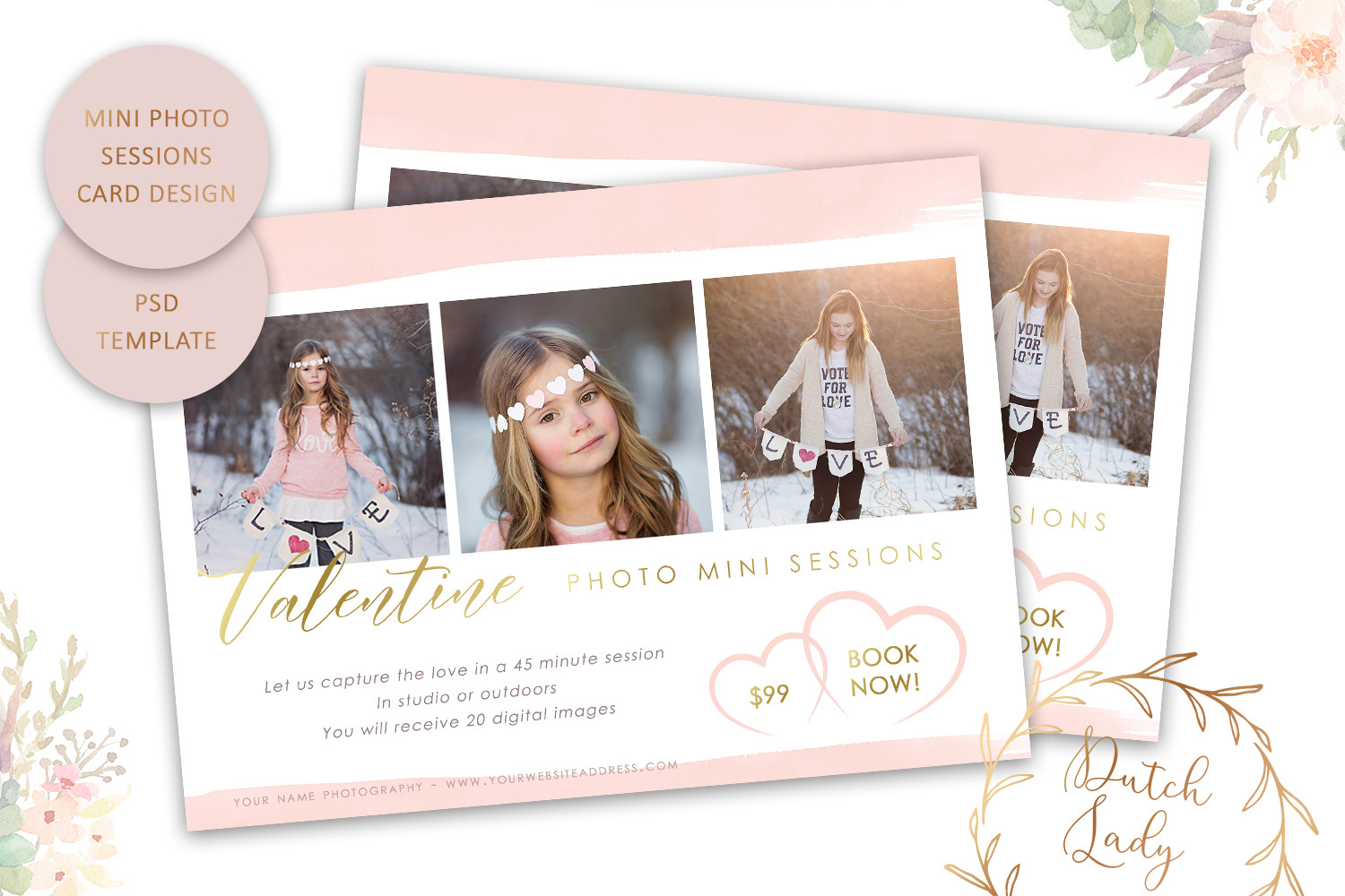 PSD Photo Session Card Template #28, a Card Template by The Dutch Lady ...