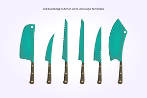 set knife bundle icon logo vintage, a Branding & Logo Template by Pyruos ID