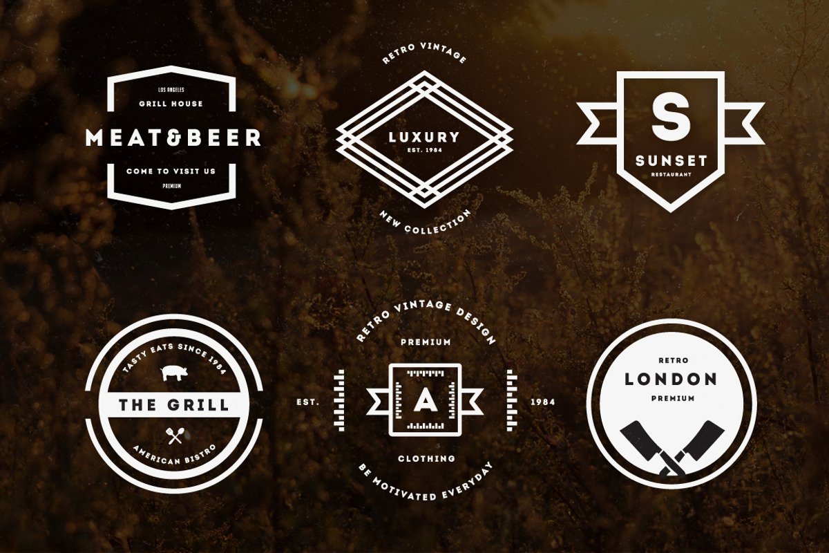 24 Vintage Logos & Badges Bundle, a Branding & Logo Template by Design District (Photo 5 of 5)