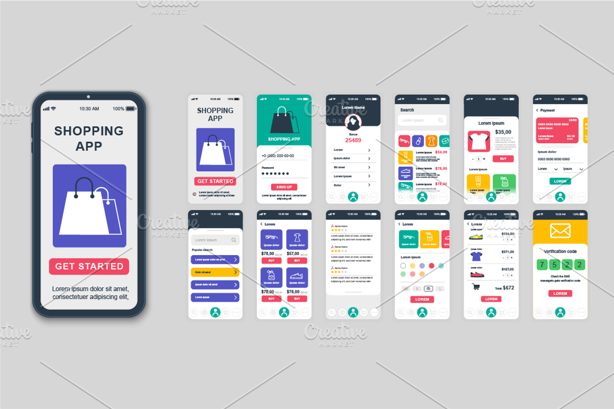Mobile App UI Kit Template, a Templates & Theme by alexdndz (Photo 17 of 21)