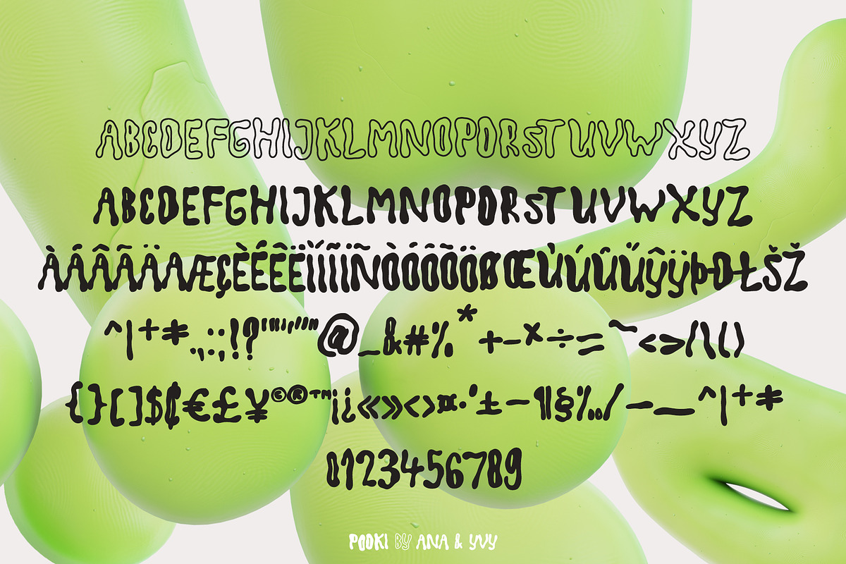 Display font POOKI | 3D metal bubble, a Font by ana & yvy (Photo 9 of 18)