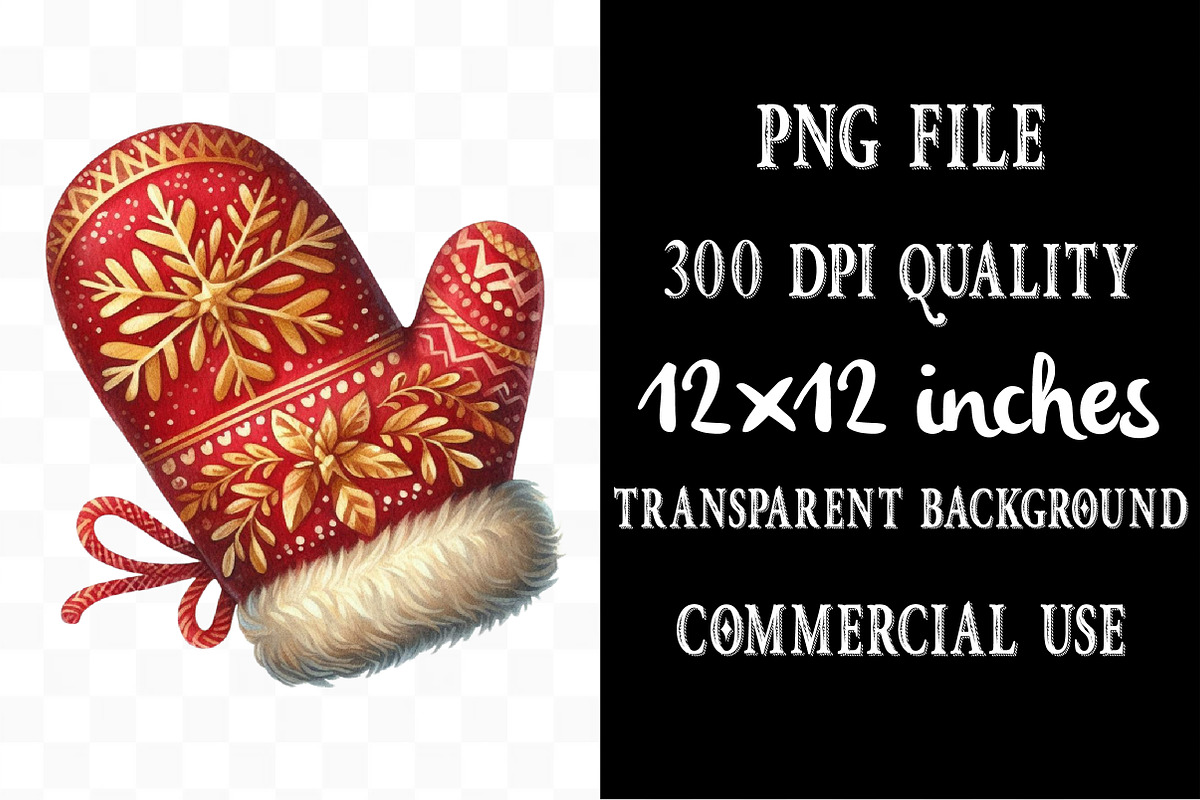 Red Gold Christmas Clipart Bundle, an Illustration by Designking (Photo 4 of 5)