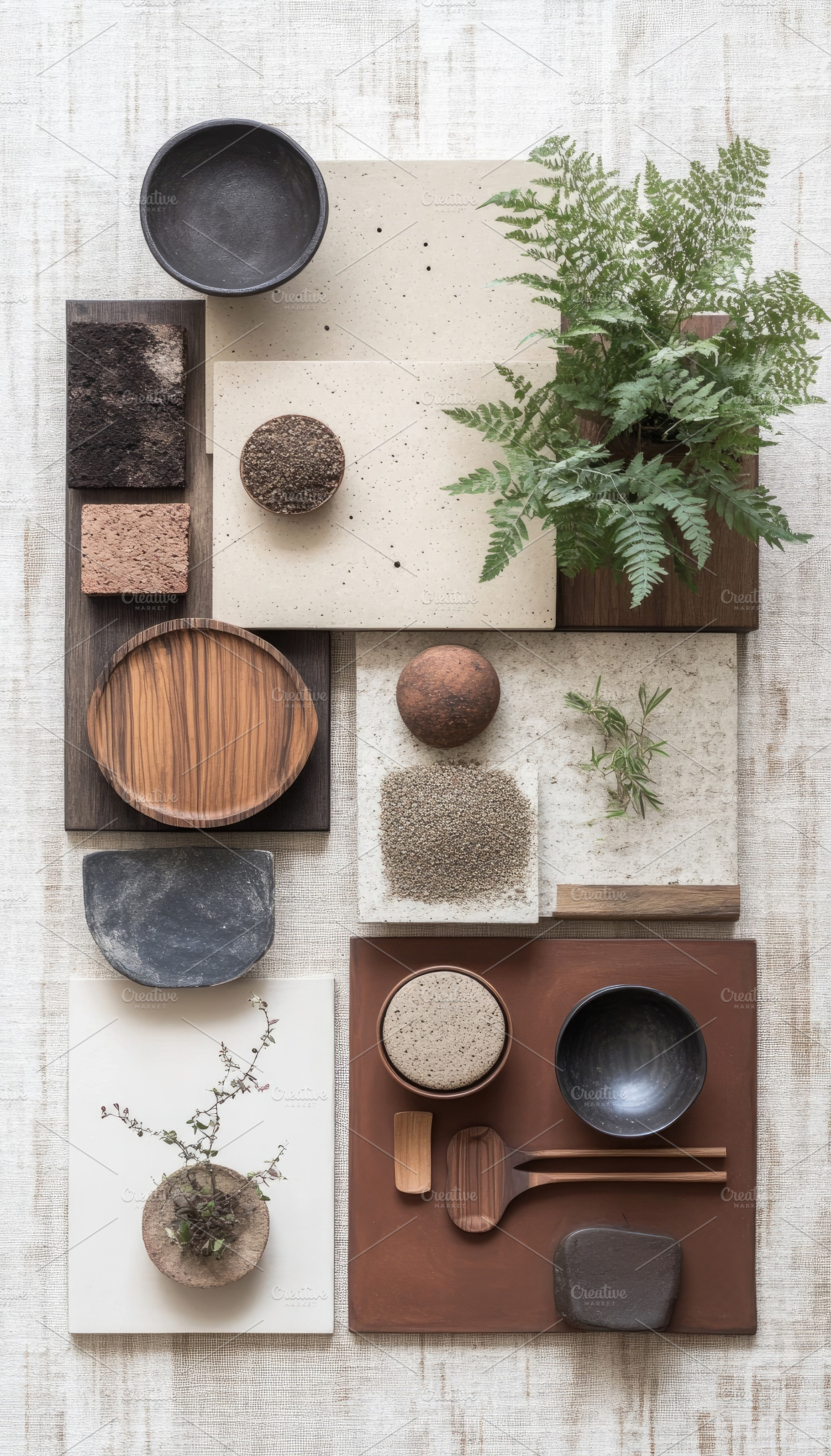 Mood Board Interior in Natural Tones, a Background Photo by Virgo Studio