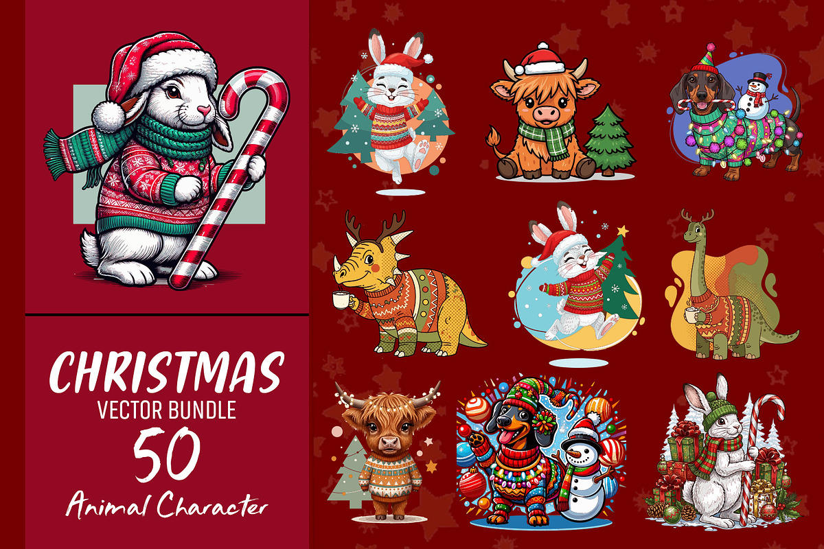 50 Cute christmas animal character, an Illustration by Sofia's Fashion (Photo 1 of 3)
