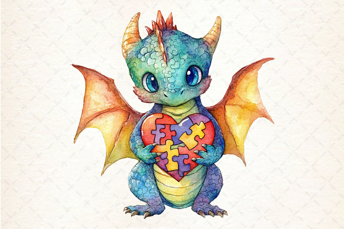 Animal with Autism Puzzle Heart Clip, a Seasonal Illustration by Rose Art (Photo 4 of 4)