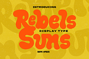 Rebels Suns Display Retro, a Sans Serif Font by Haps Space (Thumbnail 1 of 10)