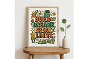 Build Dreams Break Limits Wall Art, a Background Graphic by LaseredNinja (Thumbnail 4 of 7)