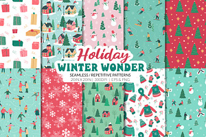 Winter Holiday Pattern Collection, a Pattern Graphic by CreativeChristiana