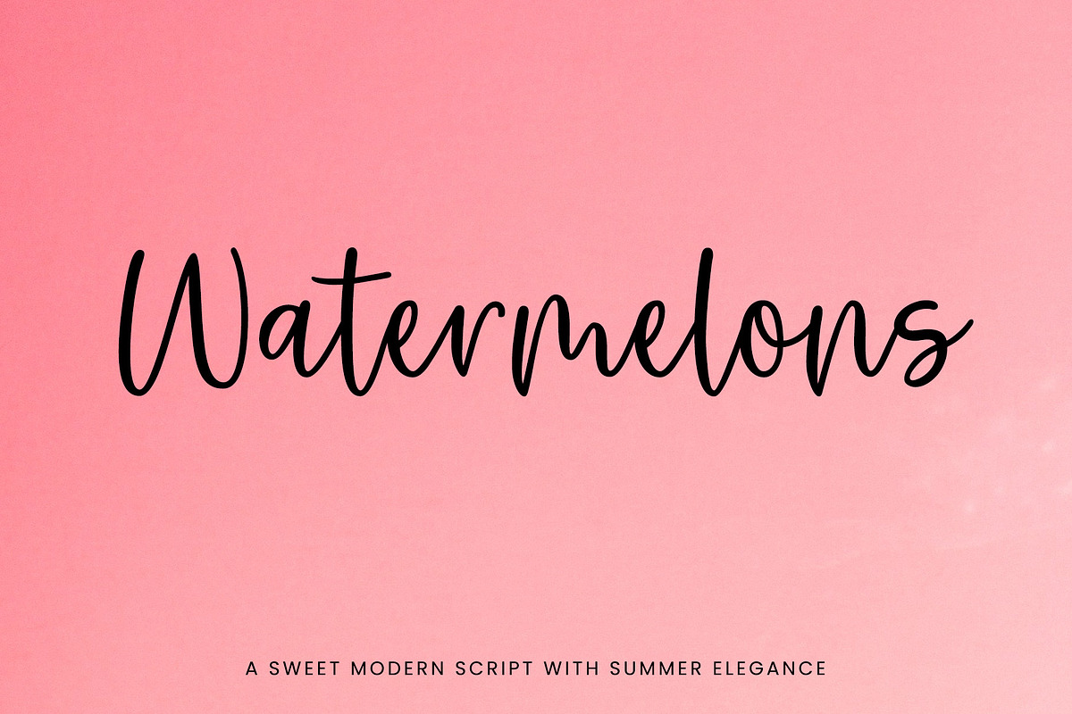 Watermelons Script Font, a Script Font by Peacelettering (Photo 1 of 8)