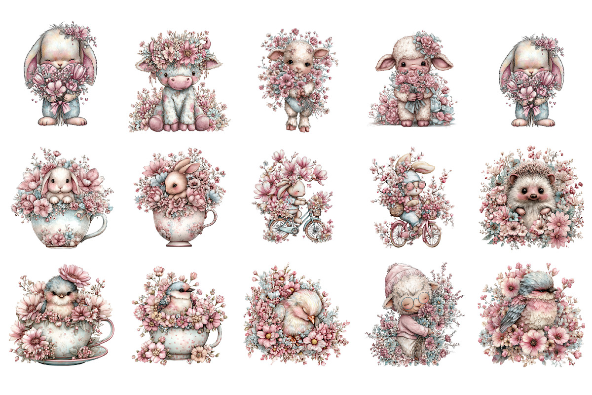 Spring Clipart Cute Spring Animals, an Illustration by GatewayDesign (Photo 2 of 3)