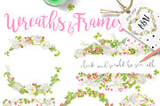 Pink&Pretty-wreaths+elements, an Illustration by watercolorwild.graphics (Thumbnail 5 of 10)