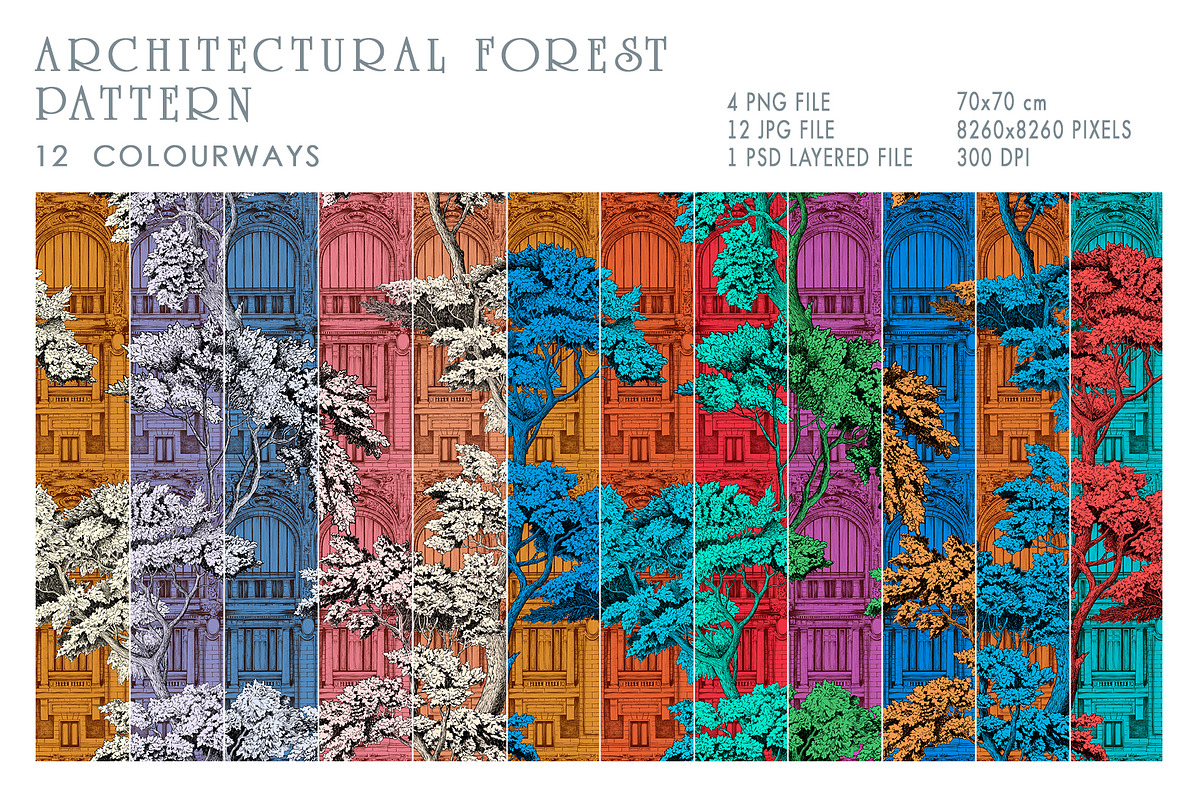 Patterns Architectural forest, a Pattern Graphic by Natalia0307 (Photo 2 of 12)
